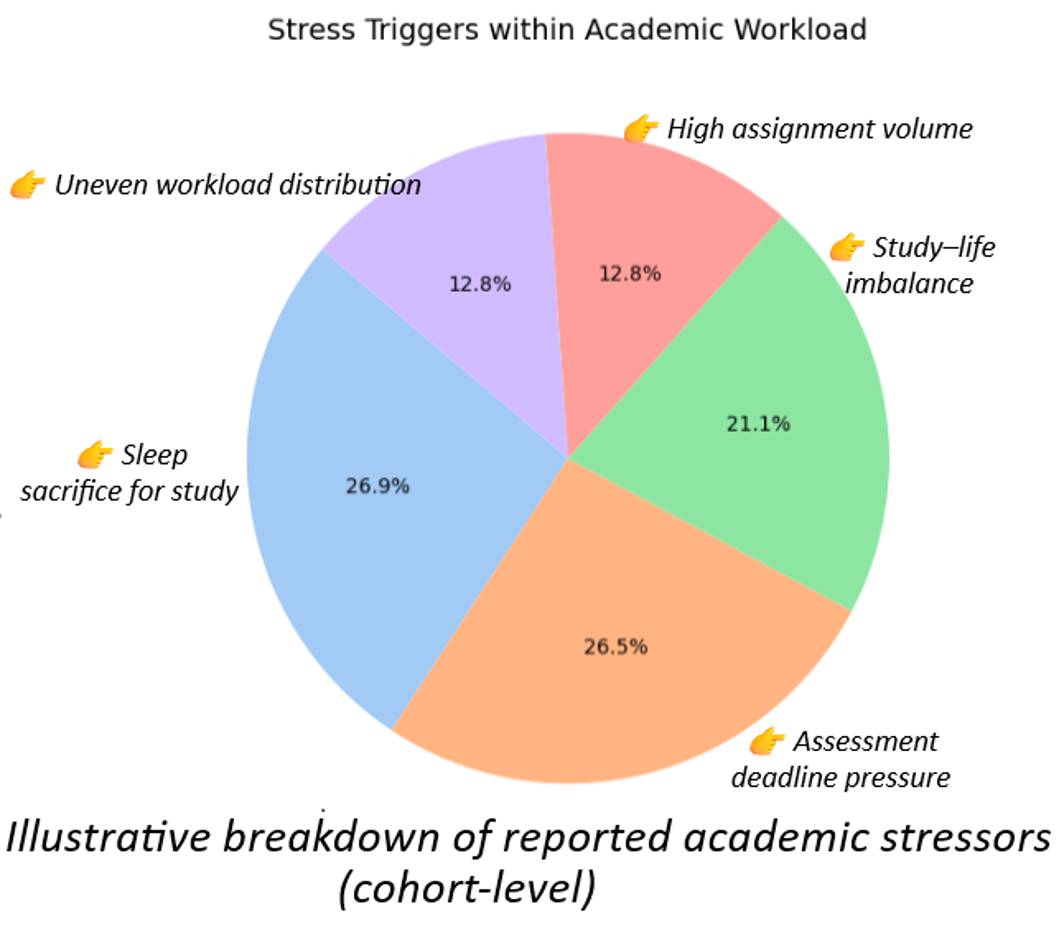Academic workload pie chart